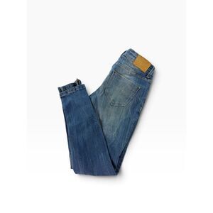 Zara Basic Blue Denim Jeans Size 6 Classic Wash Distressed